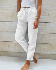 Blanche - Pantalon en Lin pour Femmes