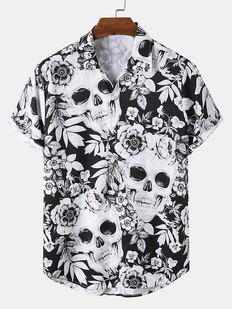 Messay-Chemise à Tête de Mort et Imprimé Floral