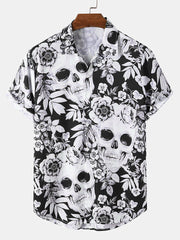 Messay-Chemise à Tête de Mort et Imprimé Floral