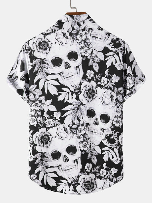 Messay-Chemise à Tête de Mort et Imprimé Floral