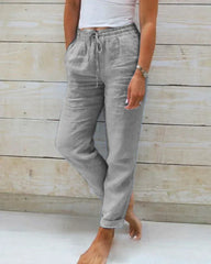 Blanche - Pantalon en Lin pour Femmes