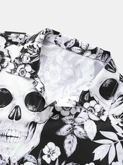 Messay-Chemise à Tête de Mort et Imprimé Floral