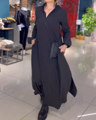 Serilda - Robe Longue Ample Avec Fente Latérale Pour Femme