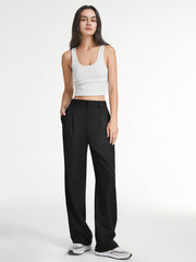 Ingrid - Pantalon Droit Taille Haute