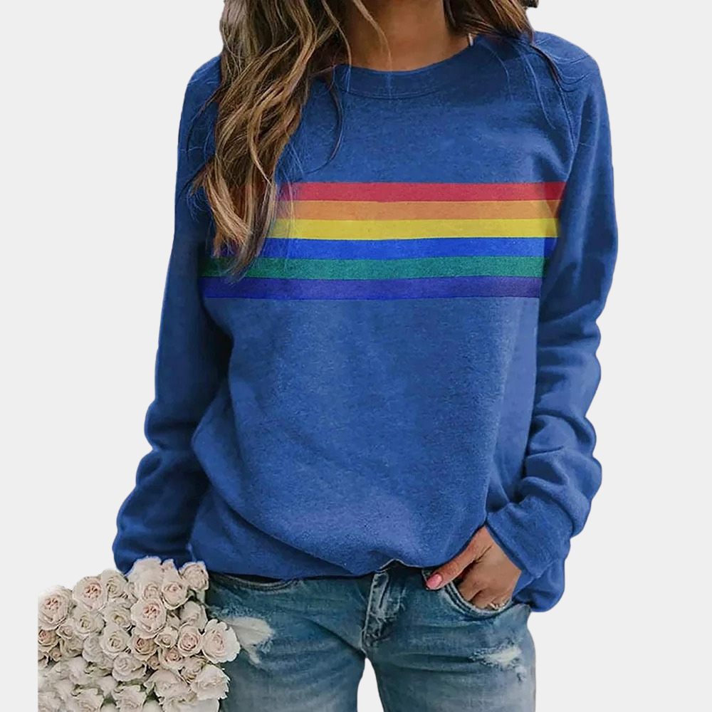 Hannelore - Sweat-shirt à Rayures Arc-en-ciel