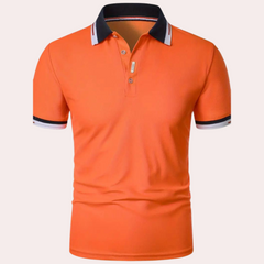 Asher - Polo Élégant Orange Pour Homme