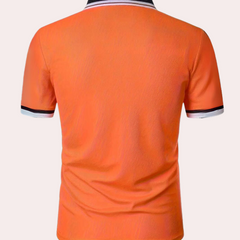 Asher - Polo Élégant Orange Pour Homme