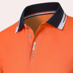 Asher - Polo Élégant Orange Pour Homme