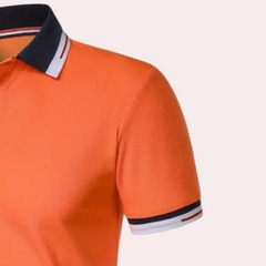 Asher - Polo Élégant Orange Pour Homme