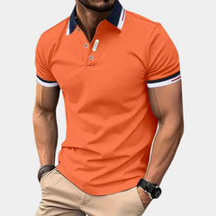 Asher - Polo Élégant Orange Pour Homme