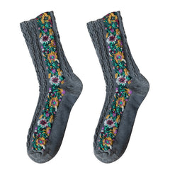 Shaden - Chaussettes Brodées Fleur