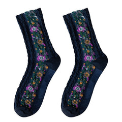 Shaden - Chaussettes Brodées Fleur