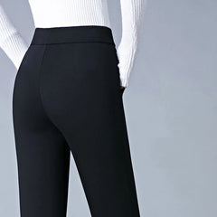 Talise - Pantalon Droit Avec Taille Haute Élastique