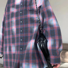 Claire - Chemise Oversize à Manches Longues en Plaid