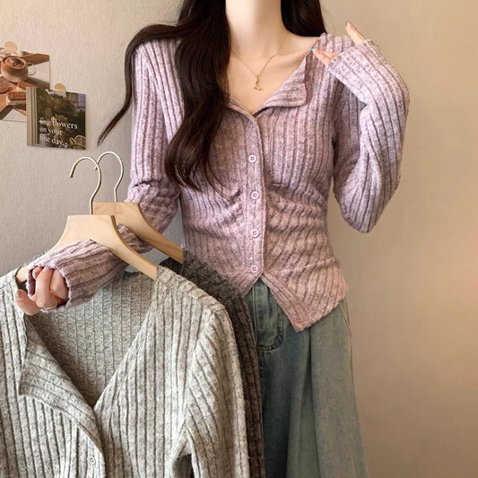 Kio-Cardigan en Tricot Doux pour Femme