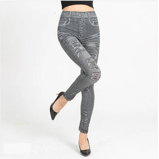 Niaz-Legging Imitation Denim pour Femme