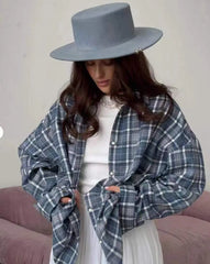 Claire - Chemise Oversize à Manches Longues en Plaid