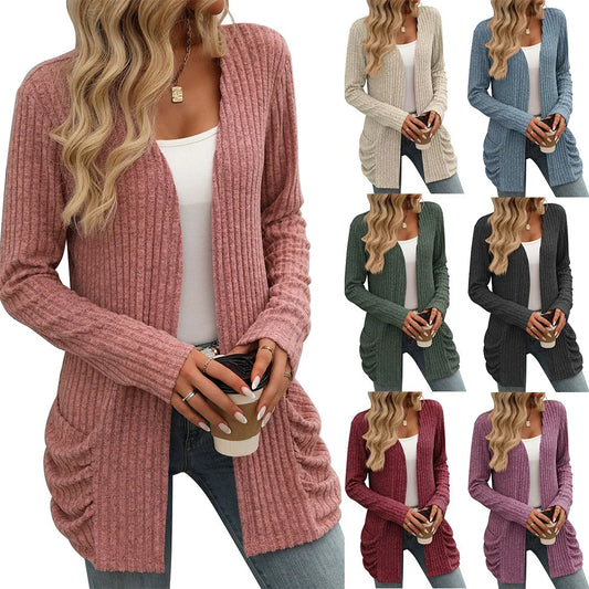 Mirana-Cardigan Décontracté Uni pour Femme