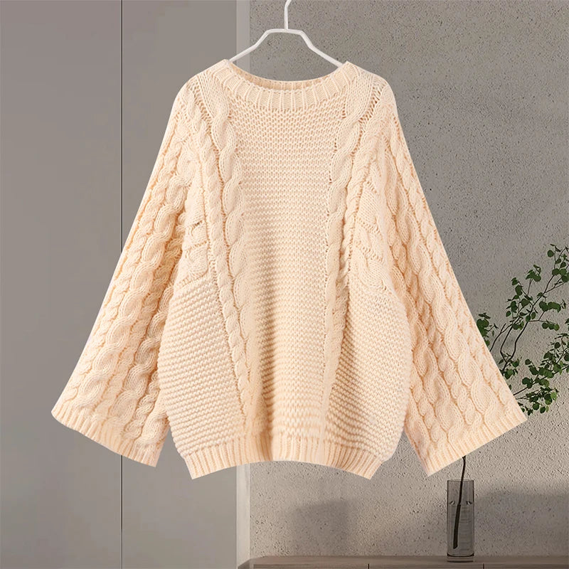 Zinnia-Pull-over en maille torsadée pour femme