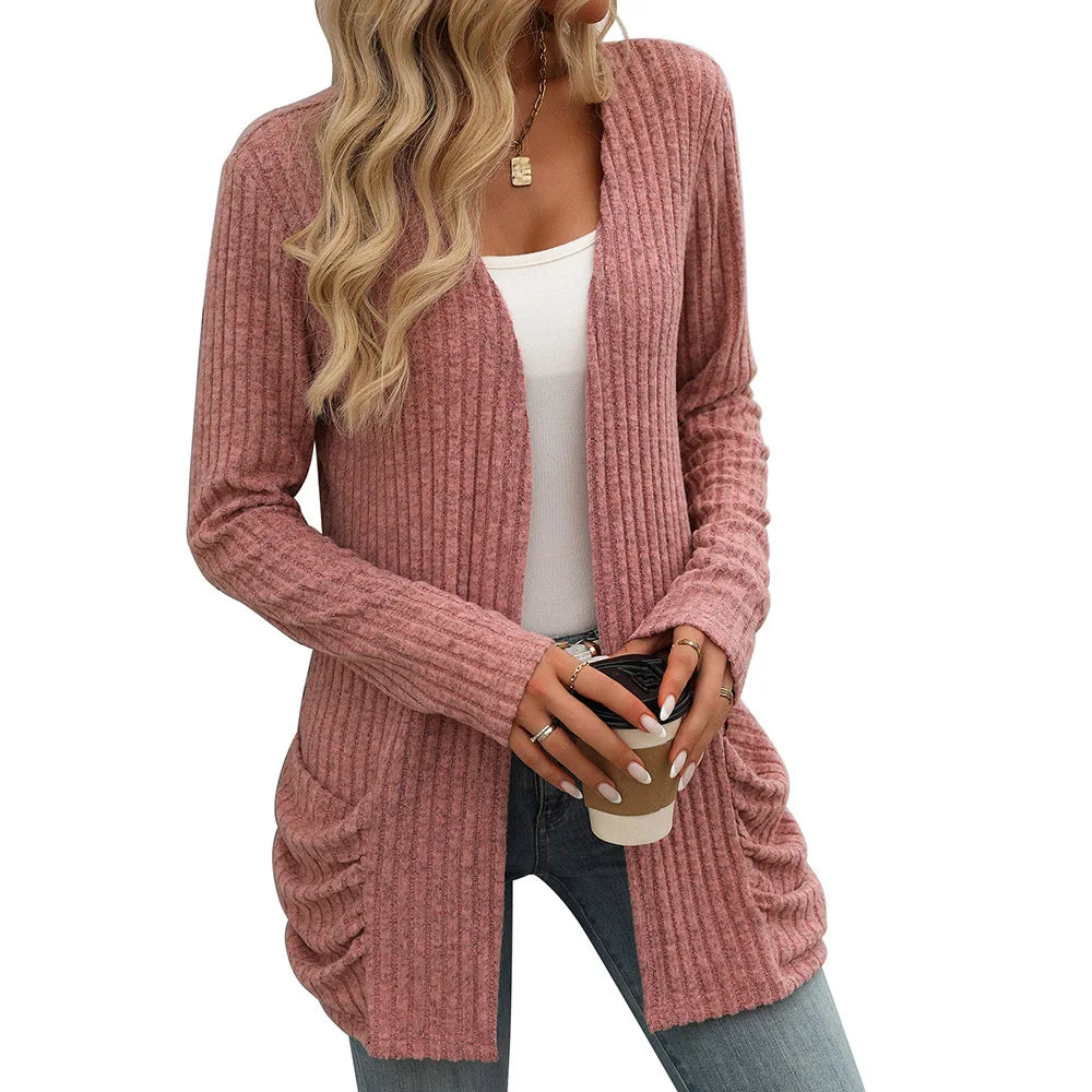 Mirana-Cardigan Décontracté Uni pour Femme