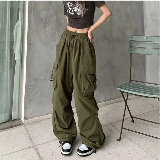 Desi-Pantalon Cargo Femme Vintage à Grande Poches