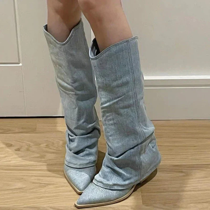 Calliope - Bottes en Denim pour Femmes