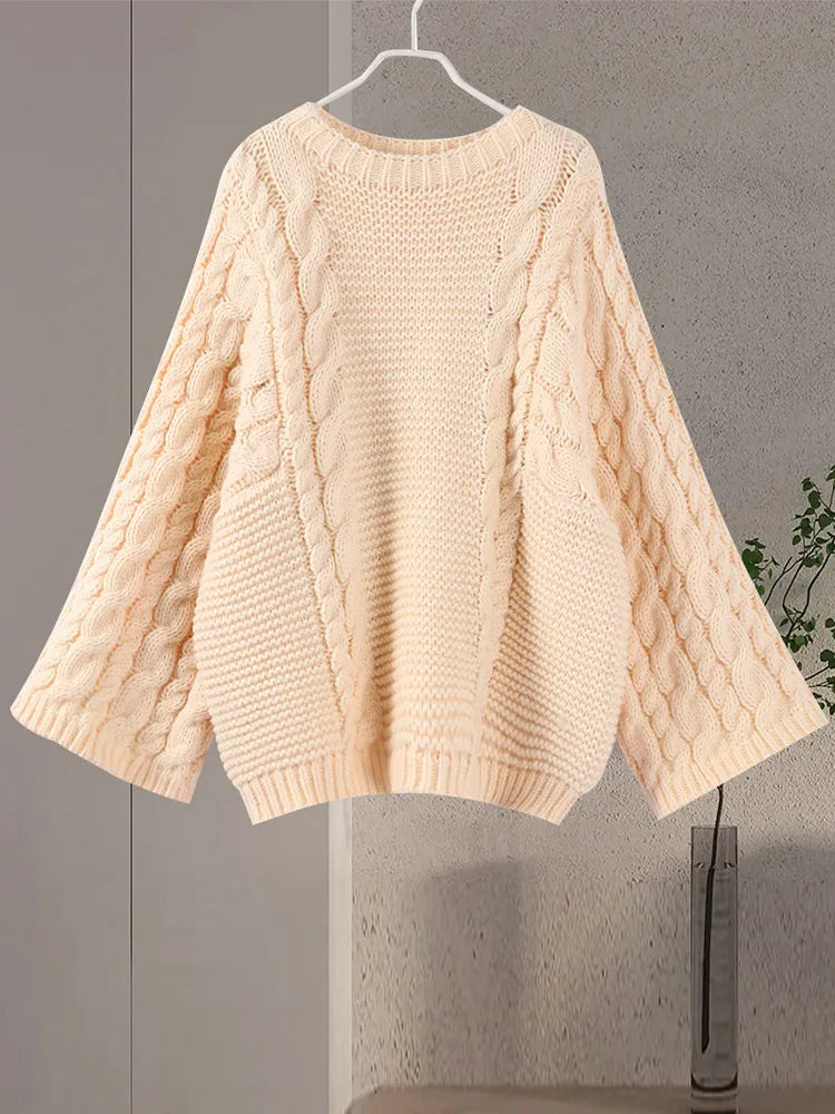 Zinnia-Pull-over en maille torsadée pour femme