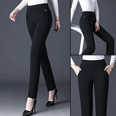 Talise - Pantalon Droit Avec Taille Haute Élastique