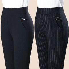 Talise - Pantalon Droit Avec Taille Haute Élastique