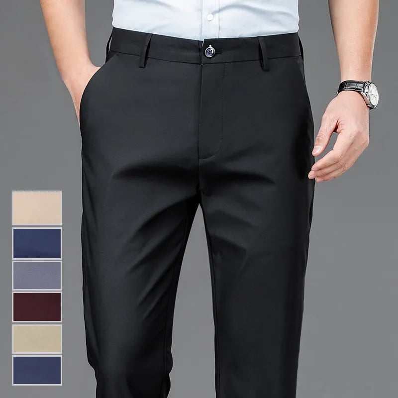 Nick - Pantalon Homme Décontracté Noir Coupe Droite