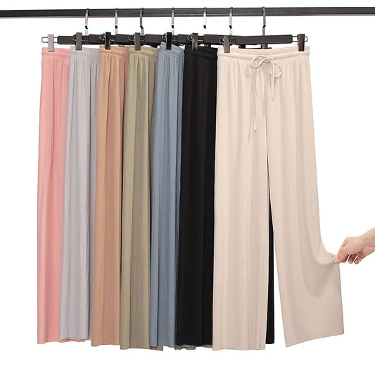 Brixely-Pantalon Large à Taille Élastique pour Femme