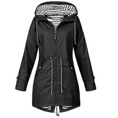 Mayne Manteau Long Imperméable À Capuche Pour Femme