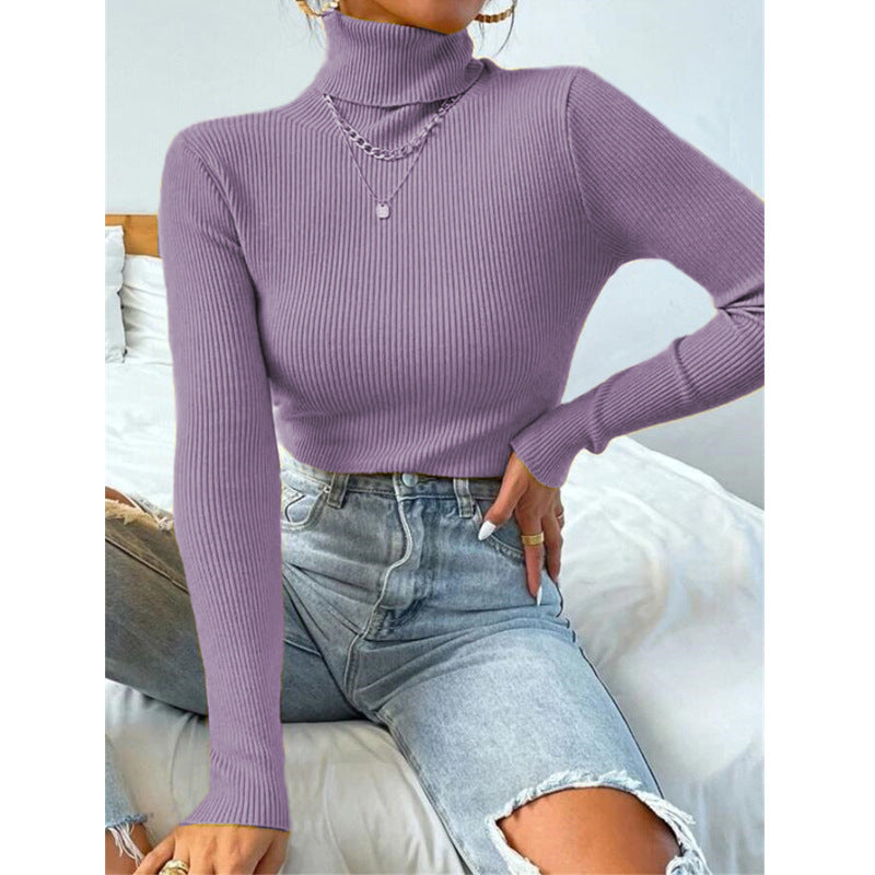 Viola- Pull À Col Roulé En Tricot Pour Femme