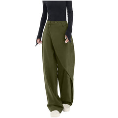 Brunhilde - Pantalon Large à Boutons et Coupe Asymétrique