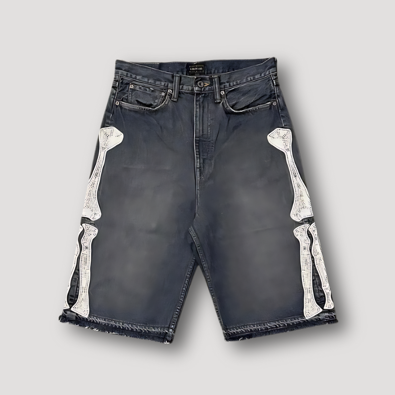 Sam – Shorts en Jean Amples avec Patches Brodés