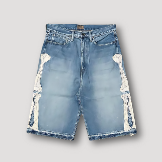 Sam – Shorts en Jean Amples avec Patches Brodés