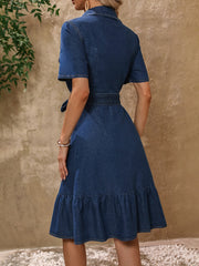 Jennifer - Robe En Jean Moderne Avec Ceinture