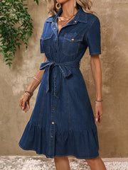 Jennifer - Robe En Jean Moderne Avec Ceinture