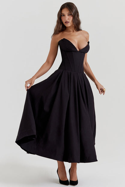 Adèle - Robe Midi Bustier Style Ballerine