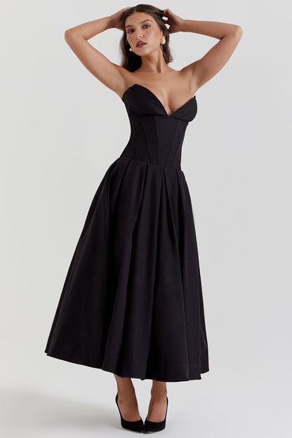 Adèle - Robe Midi Bustier Style Ballerine