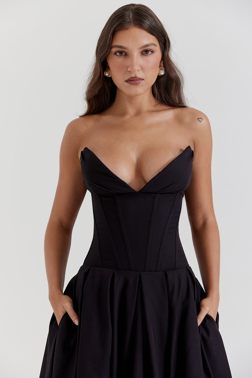 Adèle - Robe Midi Bustier Style Ballerine