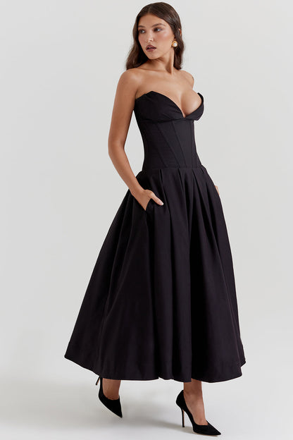 Adèle - Robe Midi Bustier Style Ballerine