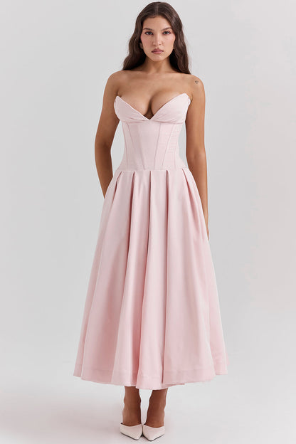 Adèle - Robe Midi Bustier Style Ballerine