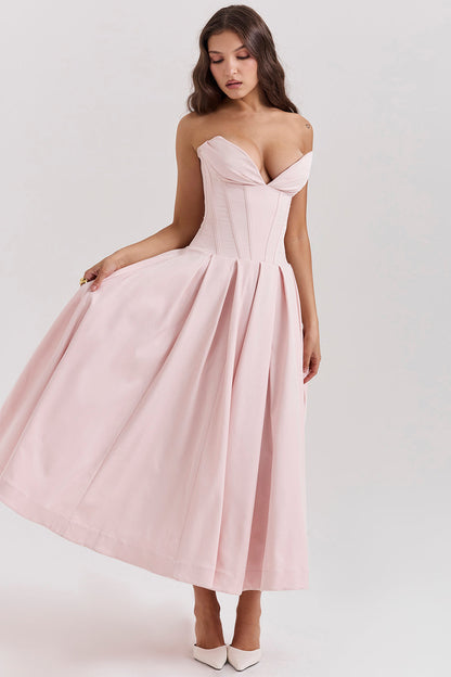 Adèle - Robe Midi Bustier Style Ballerine