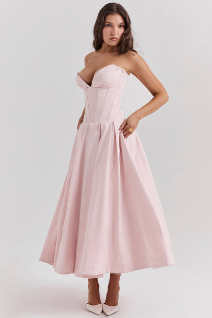 Adèle - Robe Midi Bustier Style Ballerine